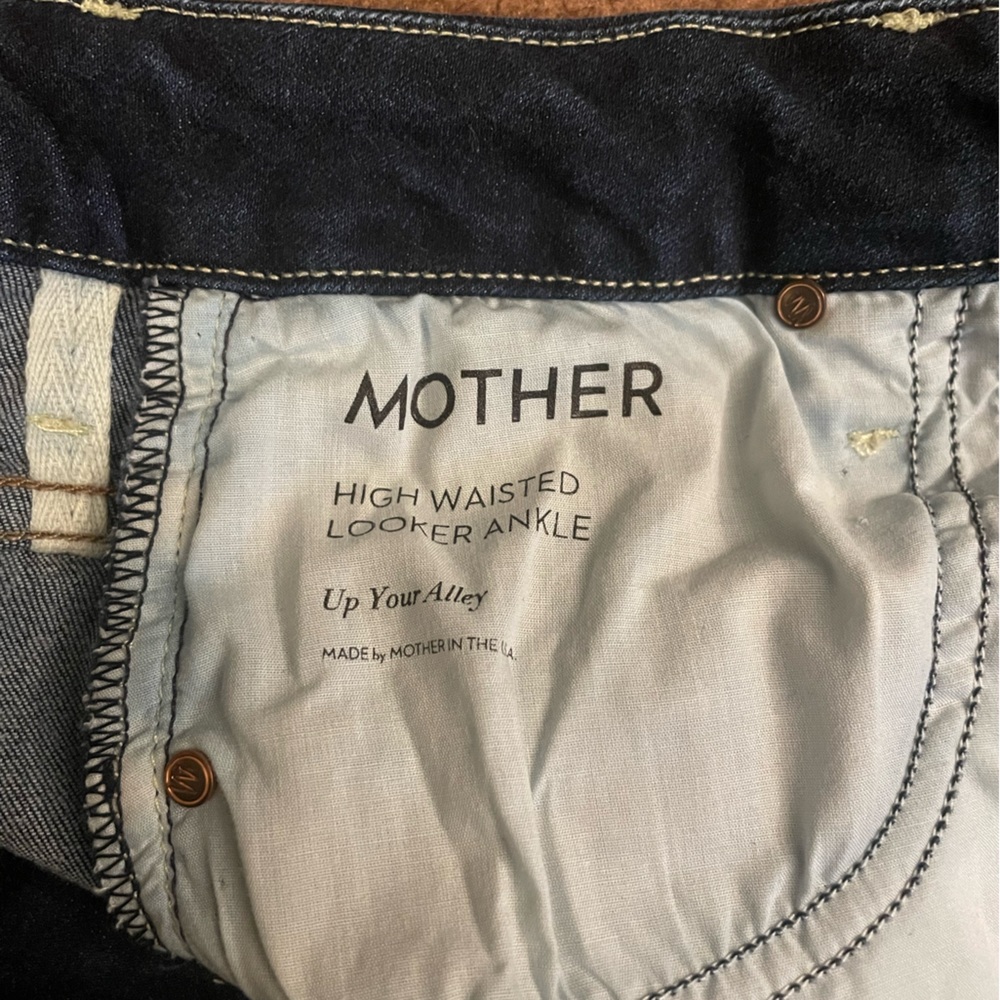 MOTHER Women's Skinny Jeans - Dark Blue High Waisted Looker Ankle - Picture 4 of 4